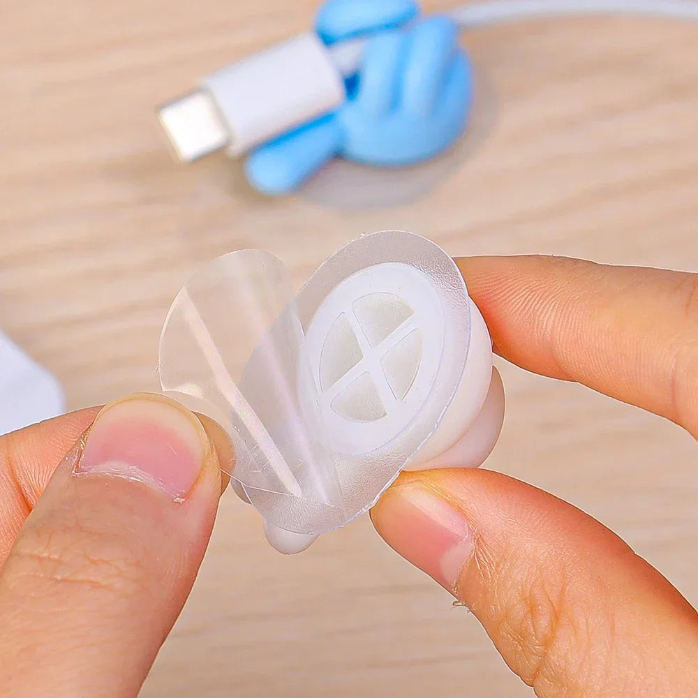 Finger Shape Cable Clips Holder Cute Charging Cord Management Home Office Car Desk Tidy Self-Adhesive Cable Winder Organizer