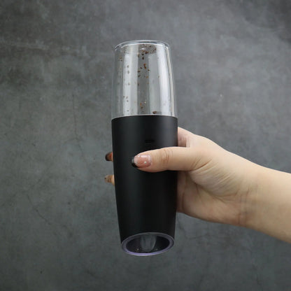 Molinillo de pimienta eléctrico, molinillo de sal y pimienta, recargable por USB, molino de especias de aspereza ajustable con luz LED, herramienta de cocina, 2 unidades