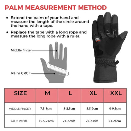 KEMiMOTO Winter Motorcycle Gloves CE Protective Black Guantes Moto Invierno Warm Touch Screen Waterproof Windproof Gloves