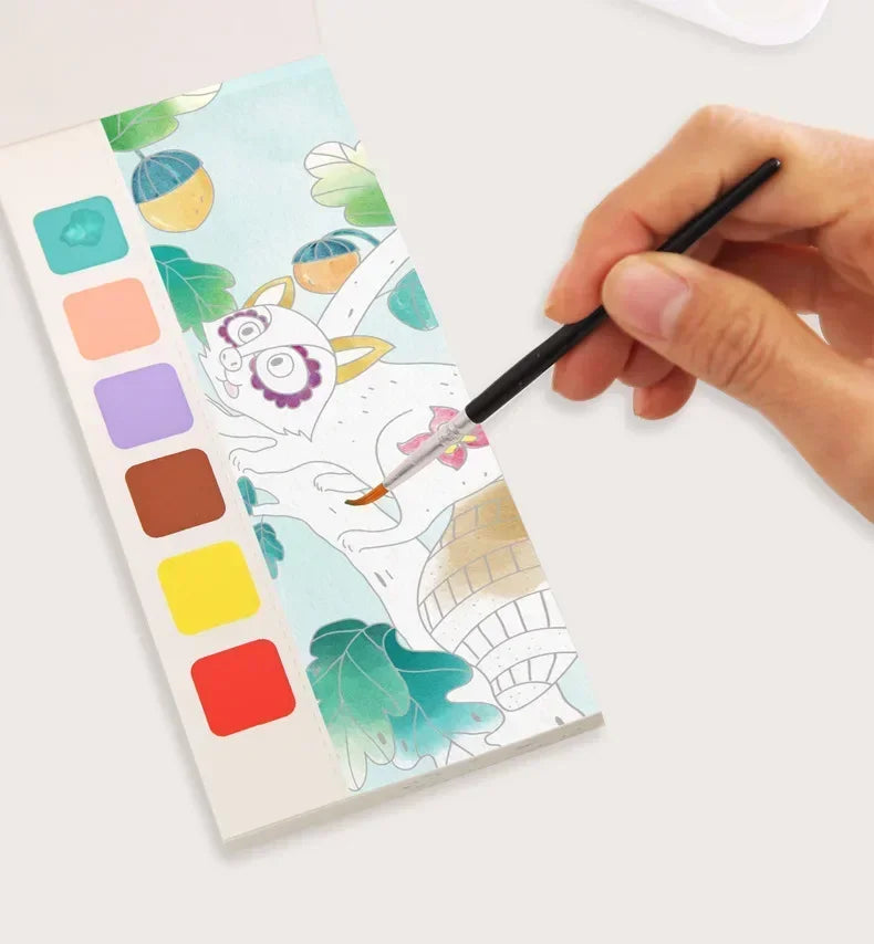 20 Sheets Portable Children Watercolor Painting Book Paint with Water Kids Gouache Graffiti Picture Coloring Drawing Toys Gifts