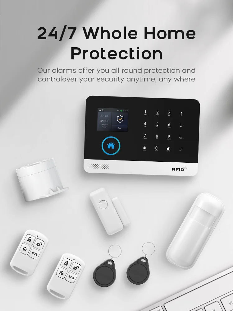 PGST 4G WiFi Alarm System Security Protection Tuya Alexa Smart Life Home Automation Motion Sensor Alarm Security System Kit Set
