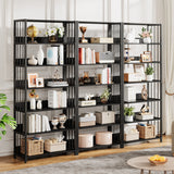 Tribesigns Bookshelf Storage Rack Standing Shelf 5 Tier Industrial Sturdy Bookshelf with Iron Pipe Frame