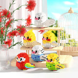 Parrot Micro Building Blocks Bird Cockatiel Budgerigar DIY Assembled Pigeon Macaw 3D Model Mini Brick Figures Toys For Kids