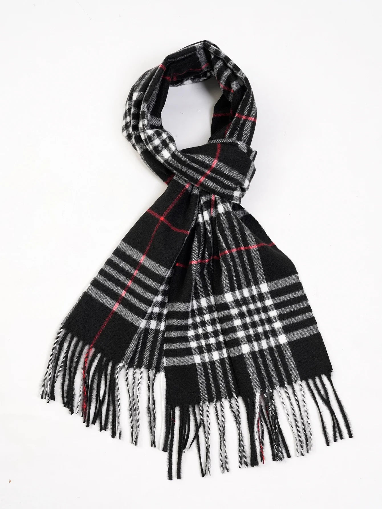 Bufanda tipo chal para hombre con tacto de cachemira cálido a cuadros de Edimburgo, bufanda a cuadros escoceses de estilo preppy