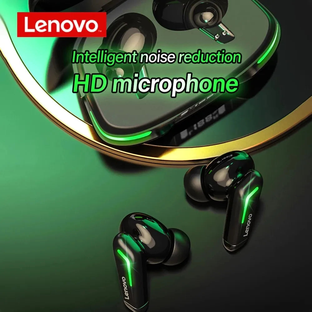 Auriculares deportivos originales Lenovo GM3 Bluetooth 5.0 con reducción de ruido, baja latencia, conexión rápida y modo de espera prolongado.