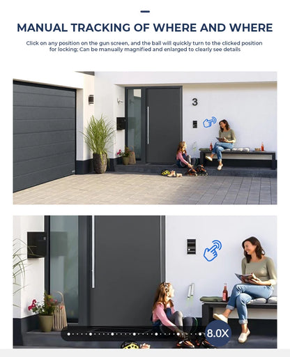 9MP PTZ Wifi Camera Three Lens Dual Screens Outdoor Surveillance CCTV Cameras Ai Human Detect Security IP Camera Auto Tracking