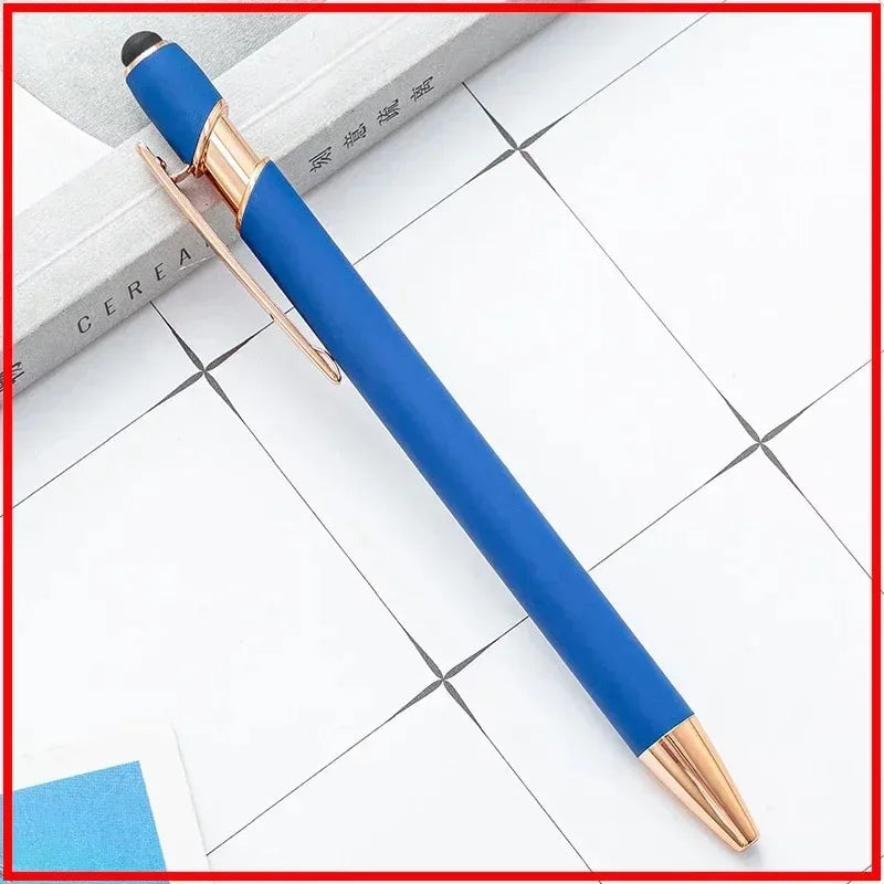 20-200 Pens Wholesale Metal Ballpoint Pen Touch Screen Pen Office School Advertising Pen Custom Logo Text Laser Engraving
