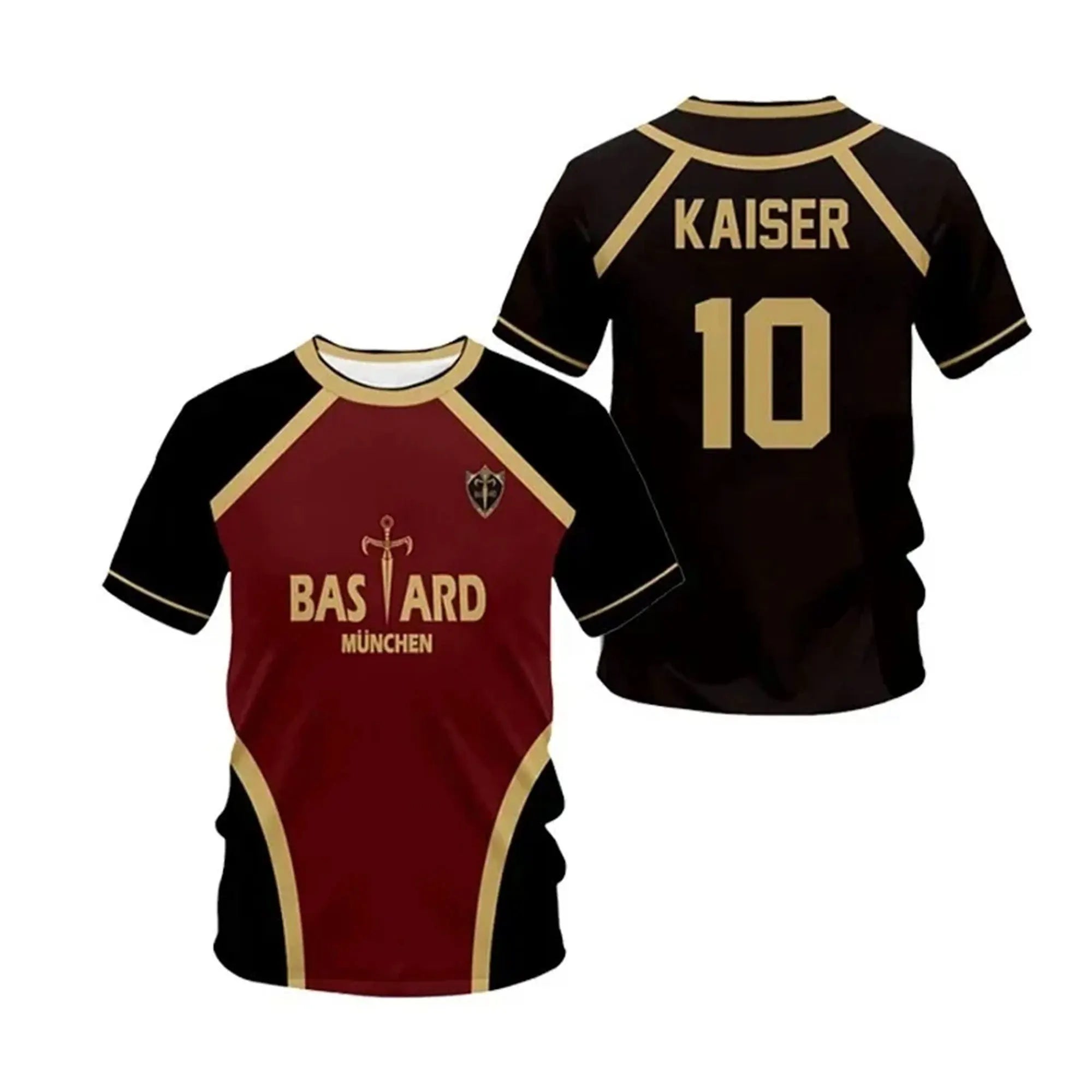 Camiseta de fútbol sala con estampado VL Replika Blue Lock Anime Bastard Munich, camisetas de verano para hombre y mujer, camisetas deportivas casuales, top