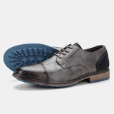 Retro Men's Casual Derby Shoes 2025 Fashion Leather Footwear New Style Men's Slip-On Comfortable Men's Shoes