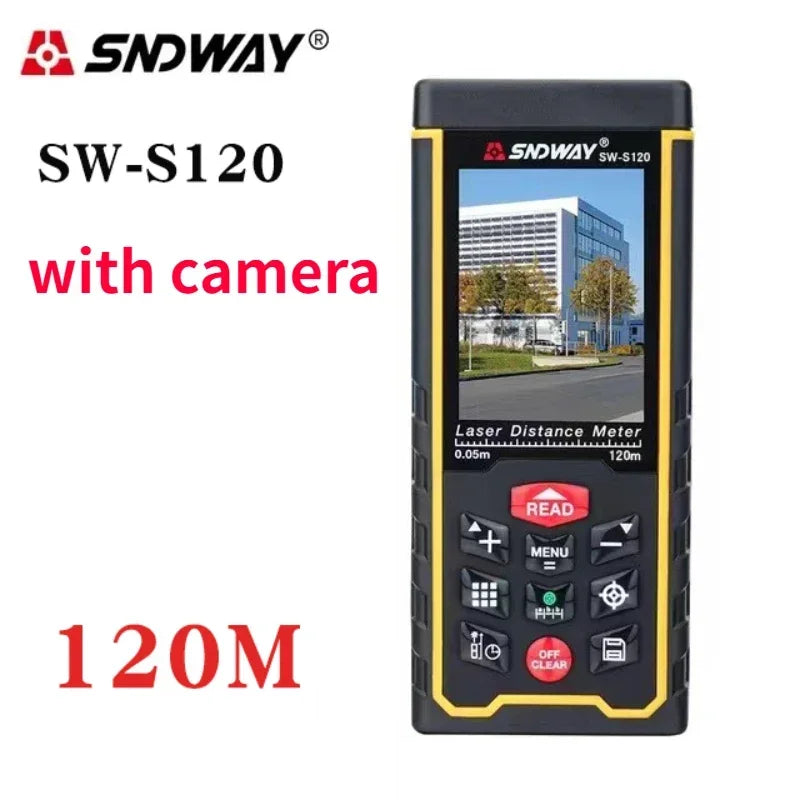 SNDWAY Laser Distance Meter Tape measure Digital Camera Function Laser Range Finder Tape Angle Rangefinder measure Tool