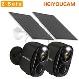 Security Cameras Wireless Outdoor, 2K Battery Powered WiFi Camera AI Motion Siren Spotlight, Color Night Vision, IP66 Waterproof