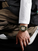 NAVIFORCE 6101 Casual Men's Quartz Watch Tonneau Dial Luminous Waterproof Silicone Strap Outdoor Sports Fashion Watches for Man