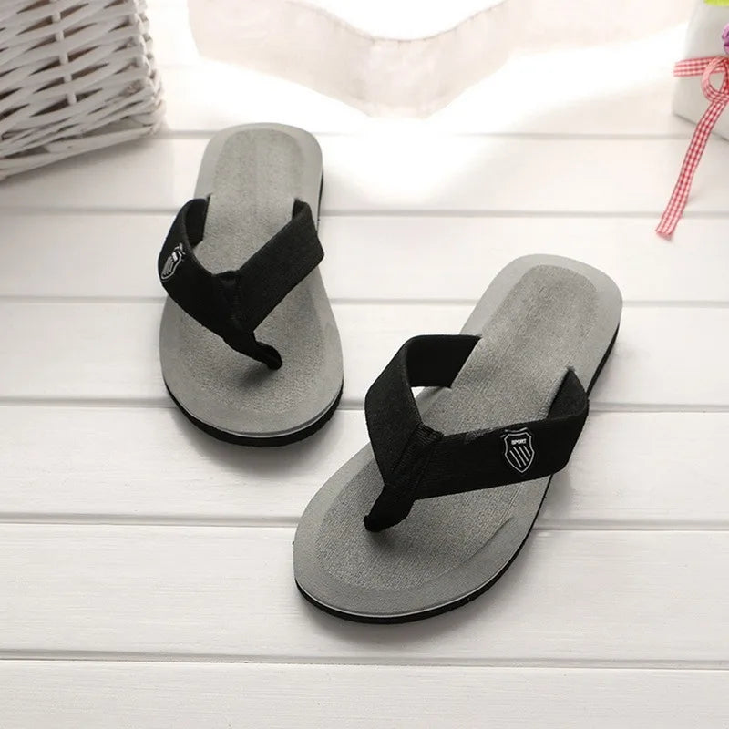 Men's Casual Flip Flops Fashion Beach Shoes Men Summer Non-Slip Flat Slides Mens Slippers Indoor House Shoes Man Male Slipper