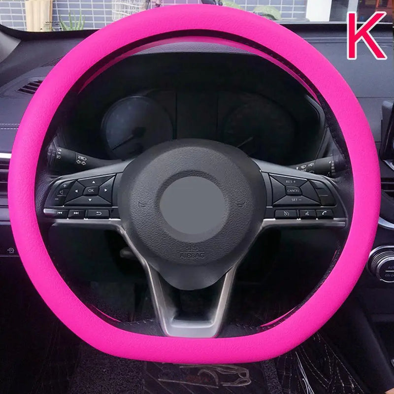 Car Silicone Steering Wheel Cover Men's And Women's Summer Fashion Sweat Wicking Non-slip All-season Model Thin And Soft