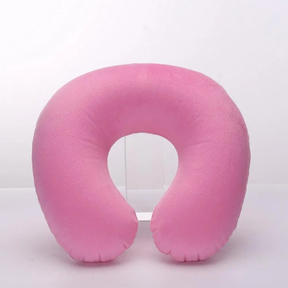 Almohada de cuello en forma de U, inflable, para aliviar la fatiga, para viajes, reposacabezas de vuelo, cojín para dormir en forma de U para avión.