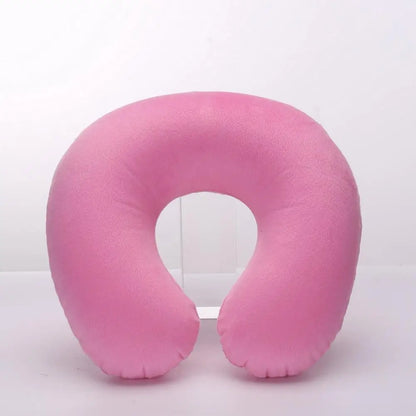 Almohada de cuello en forma de U, inflable, para aliviar la fatiga, para viajes, reposacabezas de vuelo, cojín para dormir en forma de U para avión.
