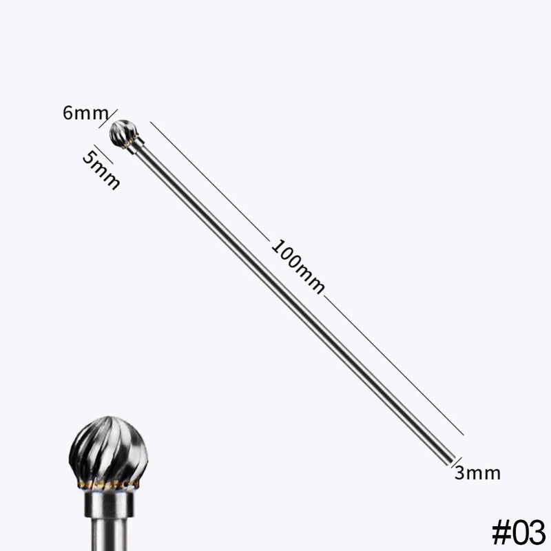 Extra Long 100mm Rotary Rasp File Carving Grinder Abrasive Tools Carbide Burr Alloy Bits Milling Cutter Drill For Metal Wook