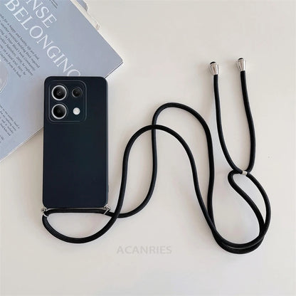 Funda con cordón cruzado para Xiaomi Redmi Note 13 Pro Plus 4G 5G, funda trasera de silicona con cordón para Poco X6 M6 Pro, Note 13 Pro y MX 6 X6 Pro