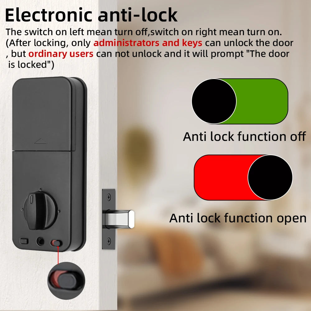 RAYKUBE DS01 BLE TT Lock Smart Fingerprint Deadbolt Lock with Latch/Door Sensor Auto Lock Key/Password/Card/ TT Lock APP Unlock