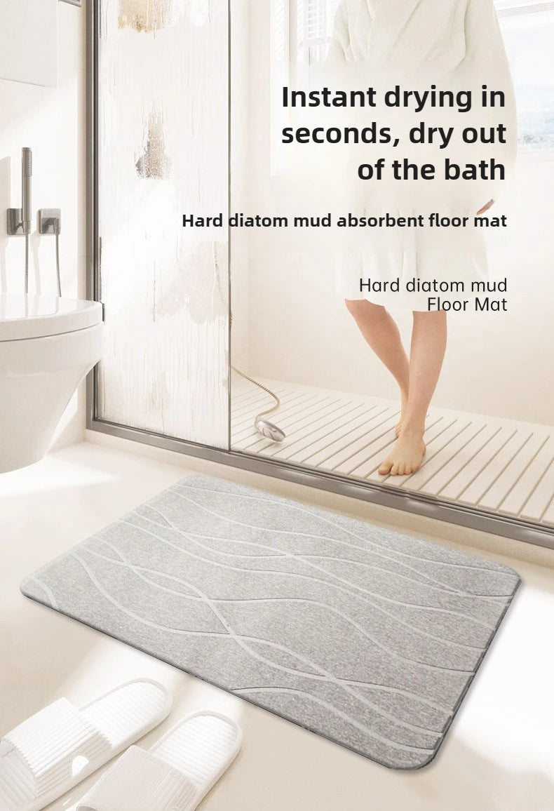 Indoor Diatomite Stone Bath Mat Diatom Mud Soft Mat Water Absorption Quick Drying Diatomite Stone Shower Mat Entryway Rugs