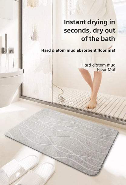 Indoor Diatomite Stone Bath Mat Diatom Mud Soft Mat Water Absorption Quick Drying Diatomite Stone Shower Mat Entryway Rugs