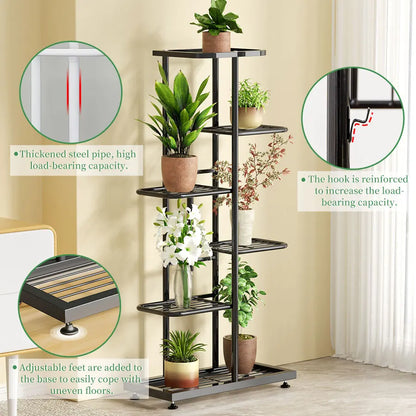 Plant Stand Flower Stand 4/6/8 Tier Flower Pot Shelf Balcony Indoor Multi-layer Storage Rack Succulent Plant Flower Rack