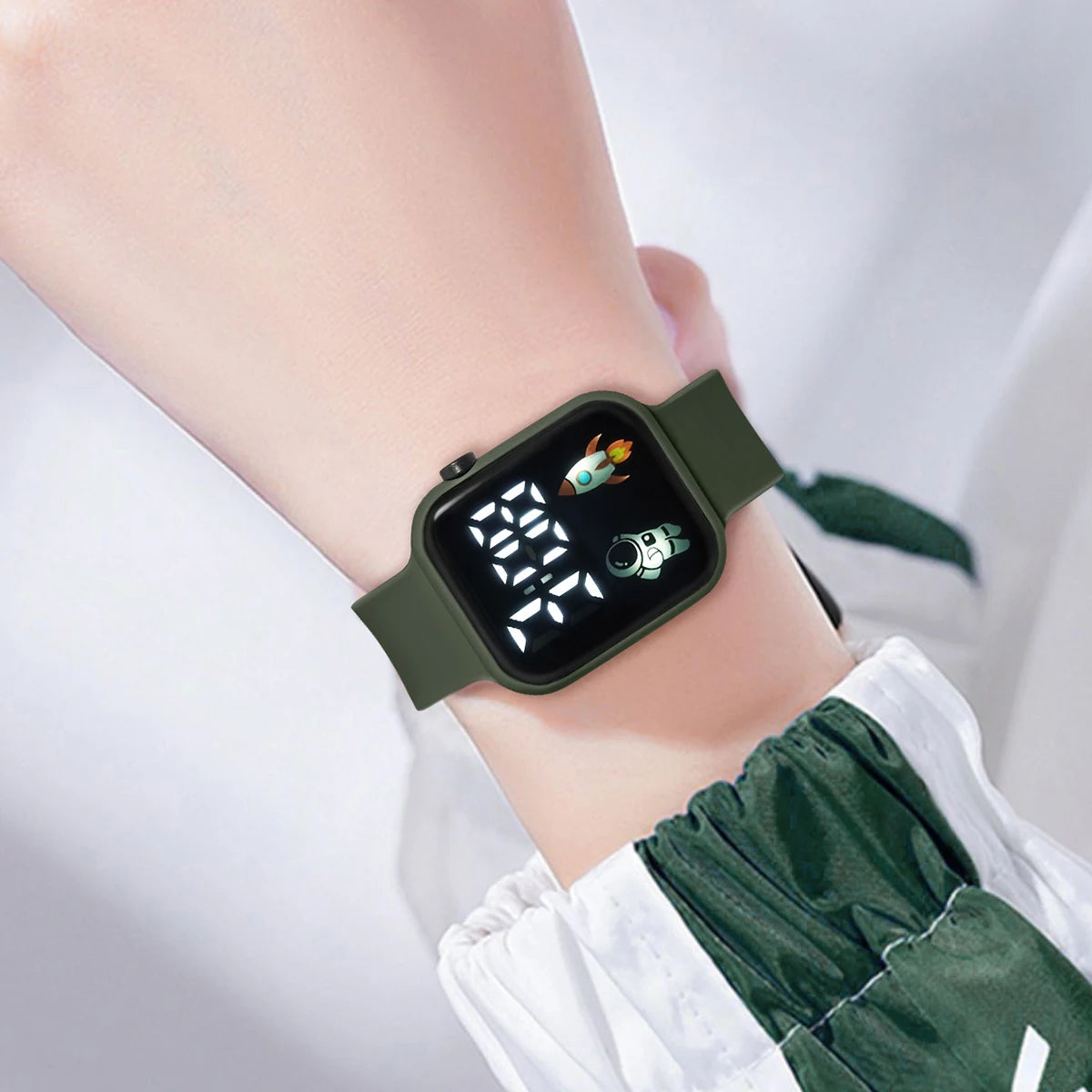 New Student Smart Watch Men's and Women's Astronaut Rocket Touch Screen Sports Electronic Watch Children's Festival Gift
