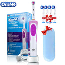 Cepillo de dientes eléctrico Oral B 2D, giratorio, con vibración, recargable, cerdas de acción cruzada, cuidado bucal, 4 cabezales de regalo gratis