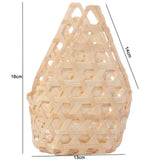 3pcs Portable Bamboo Woven Gift Packaging Basket Retro Creative Storage Box Handmade Natural Fruit Basket Egg
