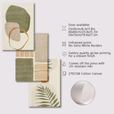 Simple Style Canvas Print Posters Wall Art Painting Set of 3 Tropical Leaves Abstract Shapes Illustrations Modern Art Boho Decor