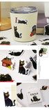 Mr. Paper 46pcs/Box Kawaii Black Cat Stickers Items Decoration DIY Handbook Stickers Boxed Cute Stickers Korean Stationery