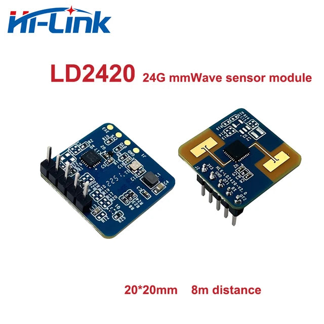 Módulo de Movimento Sensor Radar Pressão Humana, HLK-LD2410C, LD2410, LD2420, LD2410S, 24GHz, mmWave, 5m, Novo