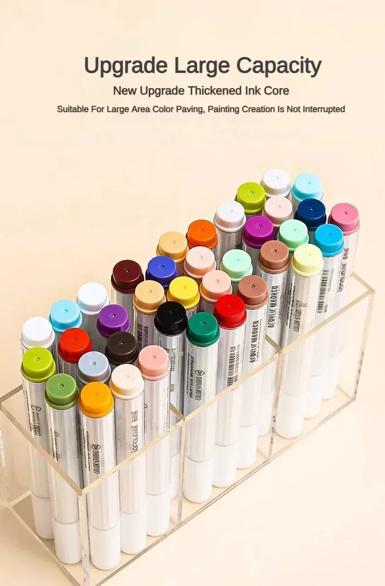 9/144 Colors Acrylic Paint Art Marker Pen DIY Painting Drawing for Card Ceramic Stone Mug Glass Fabric Clothes Art Supplies