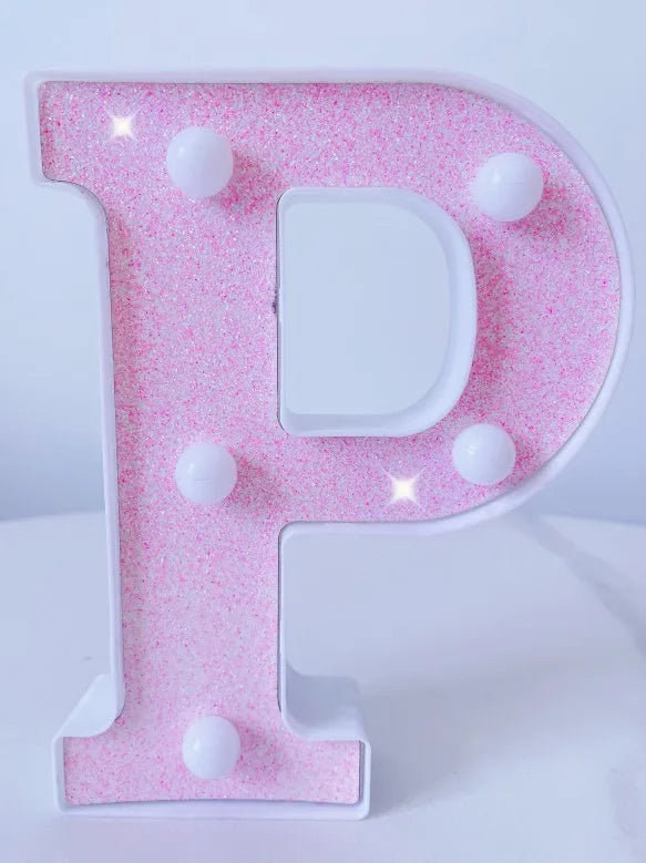 Pink Romantic Luxury LED Light 6.3-inch Pink Decorative Alphabet Number Light Battery Powered Christmas Decorative Light Wedding