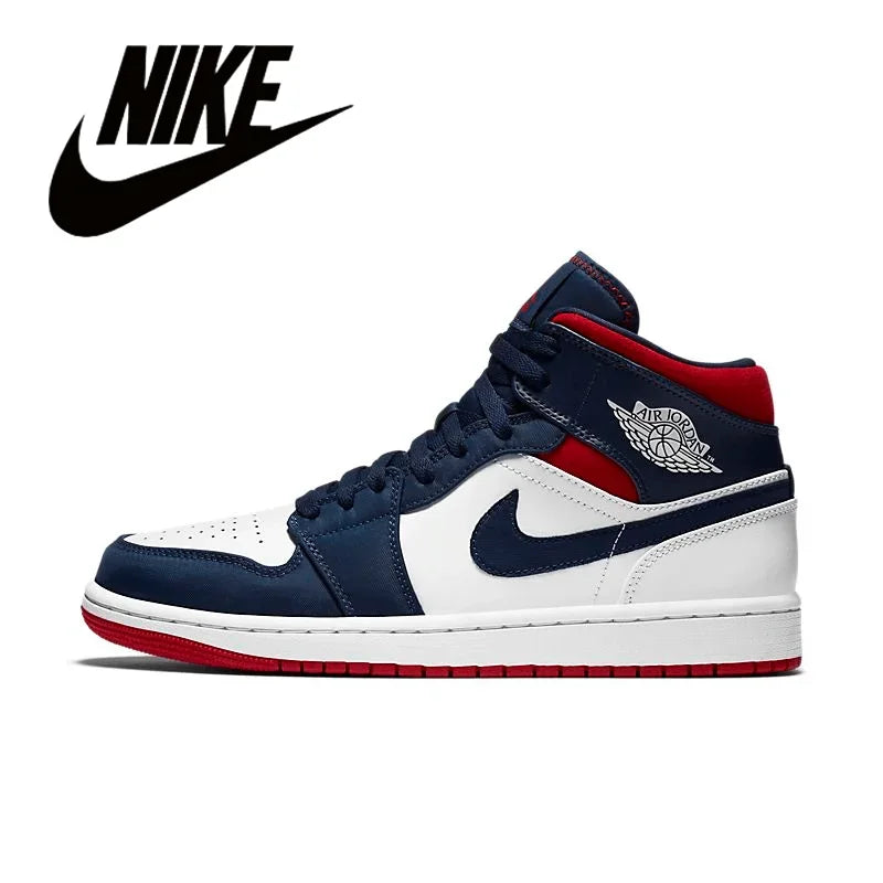 Nike Men's Shoes Air Jordan 1 High AJ1 White Black High Top Retro Basketball Shoes