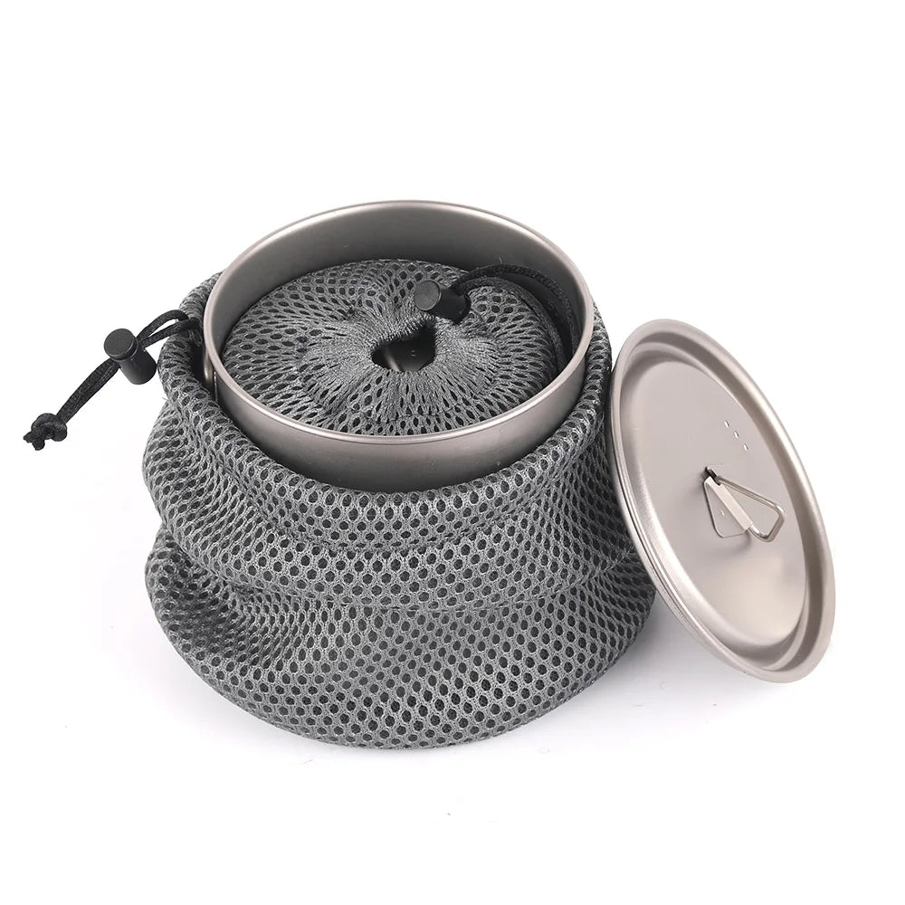 Taza de agua ultraligera de titanio Lixada con asa plegable, portátil para exteriores, camping, picnic, 300 ml/350 ml/550 ml/650 ml