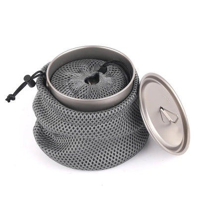 Taza de agua ultraligera de titanio Lixada con asa plegable, portátil para exteriores, camping, picnic, 300 ml/350 ml/550 ml/650 ml