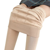 Leggings de terciopelo monocromáticos de cintura alta para mujer, cálidos para el invierno, elásticos, envío directo 