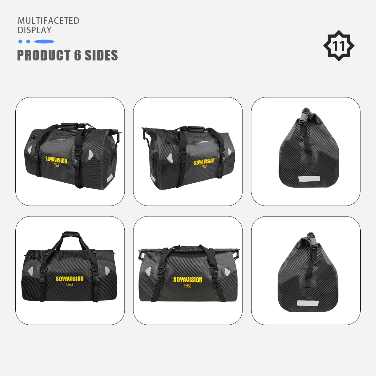 SOYAVISION 20L 50L 70L 80L 100L Motorcycle Waterproof Tail Bag Travel Outdoor Luggage Bag Motorcycle Seat Bag