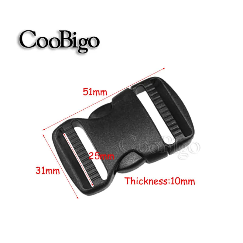 20mm 25mm 32mm 38mm 50mm Plastic Hardware Dual Adjustable Side Release Buckles Backpack Belt Bag Parts Strap Webbing
