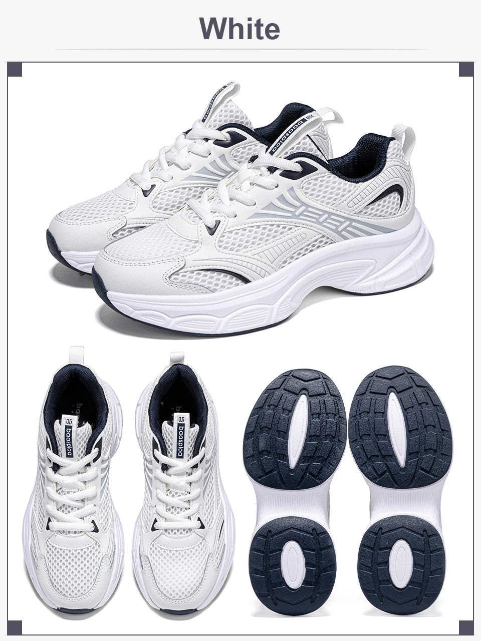 Baasploa Women Running Shoes 35-42 Fashion Lightweight Mesh Breathable Sport Shoes Comfort Soft Female Outdoor Casual Sneakers