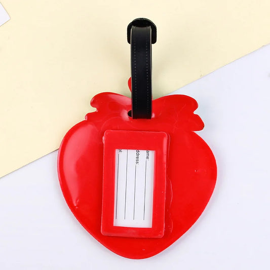 Cute Strawberry Travel Luggage Tags Baggage Name Tags Suitcase Address Label Holder Silicone Luggage Tag Travel Accessories