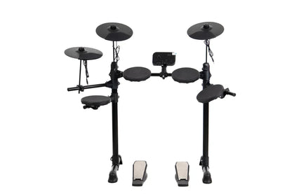 Batería electrónica de 4 tambores y 3 platillos, de silicona, 180 tonos, con interfaz USB, MIDI y auriculares.