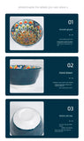 1Pcs Bohemia Retro Ceramic Dinner Plates Sets Food Plate Household Tableware Set Breakfast Plates Salad Soup Bowls Dinnerware