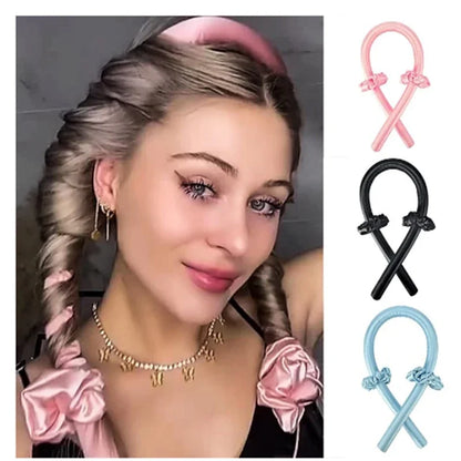 Heatless Curling Rod Headband, Sem Calor, Cachos De Seda, Fita De Cabelo Rolos, Dormir, Soft Headband, Acessórios De Cabelo Preguiçoso