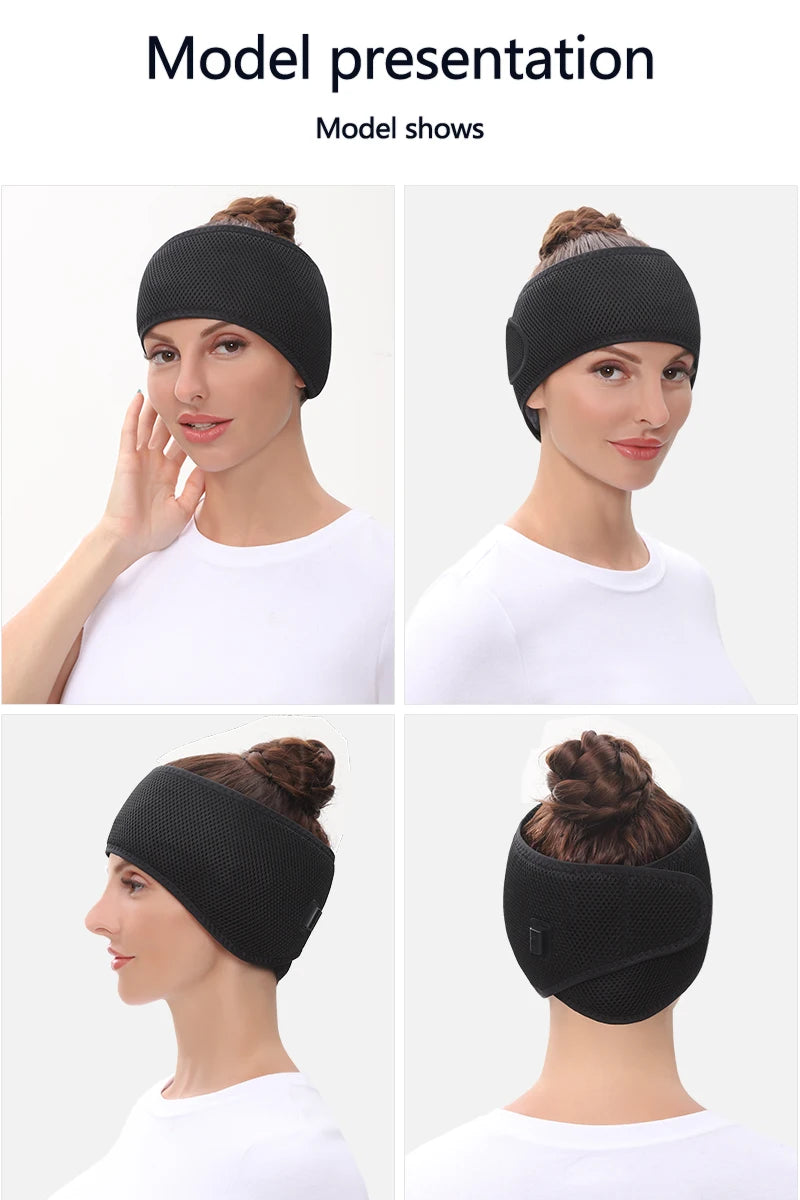 Electric Heating Head Wrap Headache Relief Headband Heated Head Belt Scalp 3 Temperature Levels for Migraines Relaxing