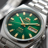 Relógio masculino automático vintage 36mm mostrador champagne em aço inox