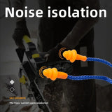 Soft Silicone Corded Ear Protector Soundproof Earmuffs Noise Protection Earplugs Sleep Snoring Reusable Ear Plugs