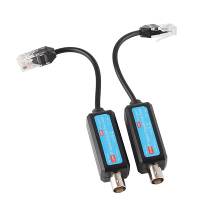 1 par de extensores de transmisor y receptor coaxial de red IP pasiva de 1 canal y 10/100 Mbps para cámaras NVR IP.