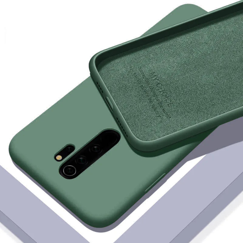Funda de silicona líquida suave y sólida para XiaoMi RedMi Note 9, 9s Pro, 10, 11, 11S, 10s, 10T, 9T, 8, 8T, 7 Pro, 9A, 9C, 10C, Poco X3, F3